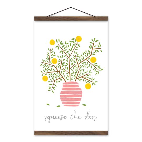 Lemon Tree Teak Hanging Canvas